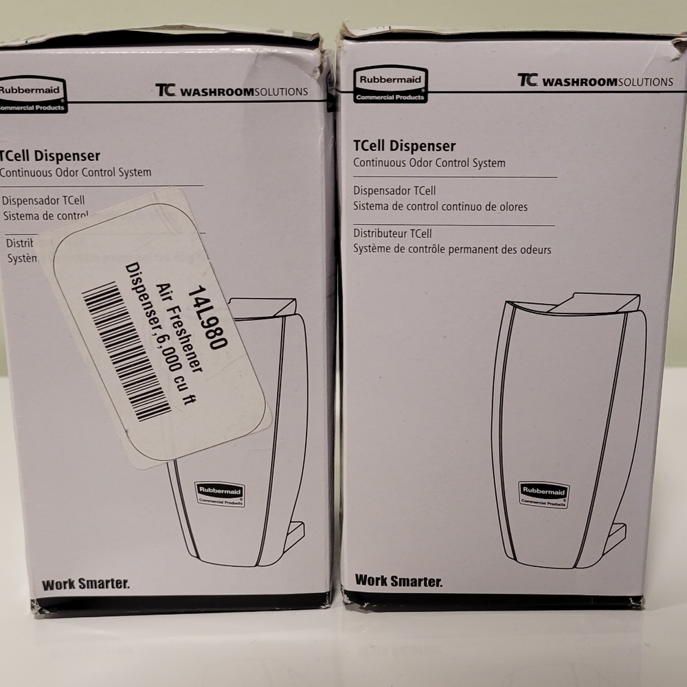 Rubbermaid TCell Dispenser 2 pack NIB continuous odor control system (Wh…